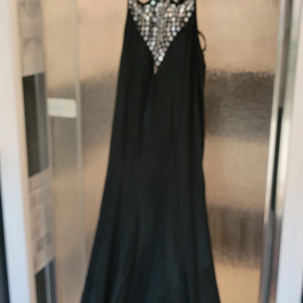 Sexy black stretchy feather and rhinestone dress wedding club prom unique party - Picture 4 of 7